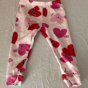 Carter's Pink and Red Heart Baby Leggings